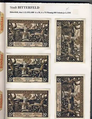 Bitterfeld v. 1921  6x50, 6x75 Pfennig  --  siehe Foto !!  ( GUTSCHEIN )   (1145)