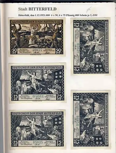 Bitterfeld v. 1921  6x50, 6x75 Pfennig  --  siehe Foto !!  ( GUTSCHEIN )   (1145)