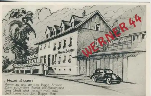 Attendorn v. 1950   Hotel-Pension "Haus Biggen"--  siehe Foto !!   (36467)