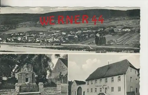 Karlburg a. Main v. 1968  Dorf & Schwarzer Adler,Inh: Helmut Gold  --  siehe Foto !!   (28476)