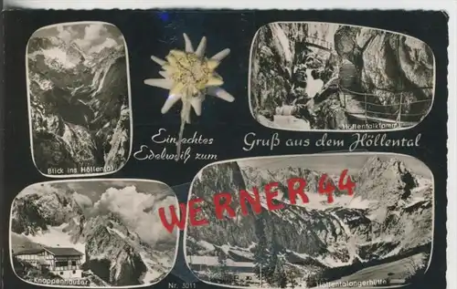 Bei Garmisch-Partenkirchen v. 1974  Gruß aus dem Höllental  ---  siehe Foto !!   (29029)