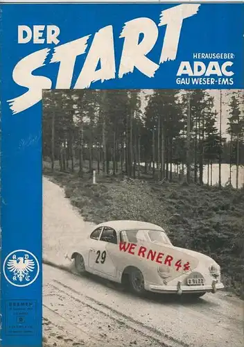 ADAC Gau Weser-Ems, Der Start  1954 - Nr. 9 -- siehe beschr. !!