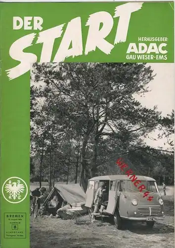 ADAC Gau Weser-Ems, Der Start  1954 - Nr. 8 -- siehe beschr. !!