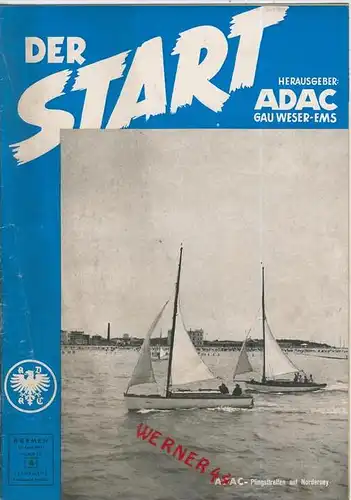ADAC Gau Weser-Ems, Der Start  1954 - Nr. 4 -- siehe beschr. !!