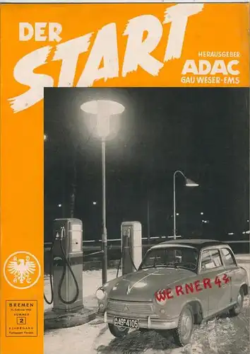 ADAC Gau Weser-Ems, Der Start  1954 - Nr. 2 -- siehe beschr. !!