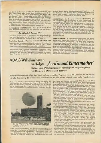 ADAC Gau Weser-Ems, Der Start  1953 - Nr. 9 -- siehe beschr. !!