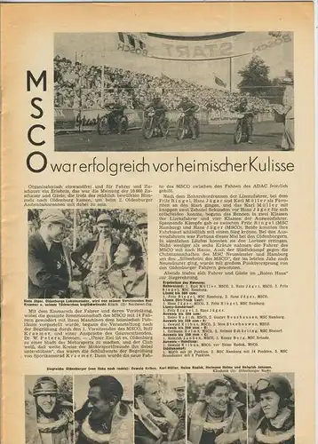 ADAC Gau Weser-Ems, Der Start  1953 - Nr. 8 -- siehe beschr. !!