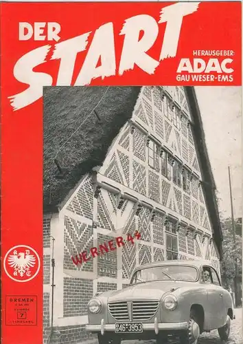 ADAC Gau Weser-Ems, Der Start  1953 - Nr. 7 -- siehe beschr. !!