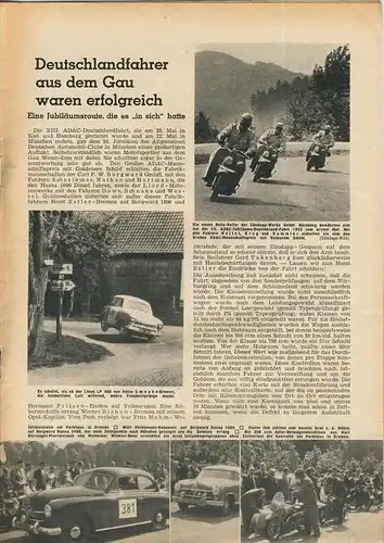 ADAC Gau Weser-Ems, Der Start  1953 - Nr. 6 -- siehe beschr. !!