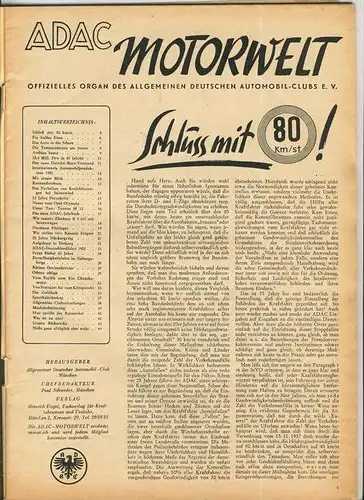 ADAC Gau Weser-Ems, Der Start  1952 - Nr. 5 -- siehe beschr. !!