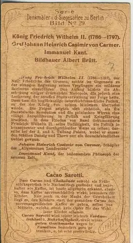 Cacao Sarotti,Denkmäler zu Berlin, König Friedrich Wilhelm II. -- Sammelbild   (7)