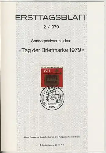 BRD - ETB (Ersttagsblatt) 21/1979