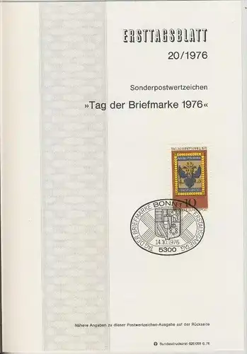 BRD - ETB (Ersttagsblatt)  20/1976