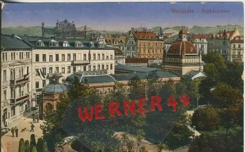 Wiesbaden v. 1931  Teil-Stadt-Ansicht mit Kochbrunnen   ()  --  siehe Foto !!  (29440)