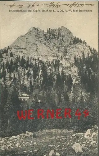 Oberaudorf v. 1916  Brünnsteinhaus mit Gipfel  ()  --  siehe Foto !!  (29451)