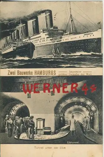 Hamburg v. 1917  Zwei Bauwerke Hamburgs  (1.W.-Feldpost-Stempel)  --  siehe Foto !!  (29457)