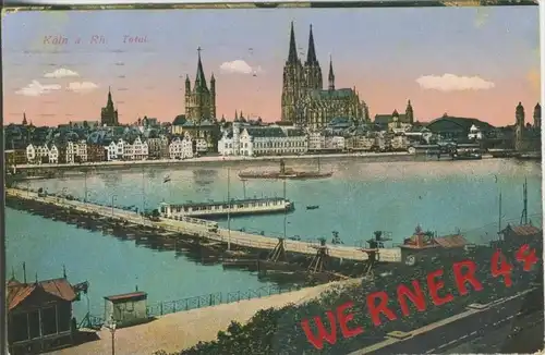 Köln v. 1916  Teil-Stadt-Ansicht  ()  --  siehe Foto !!  (29467)