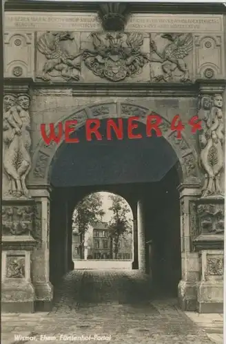 wismar v. 1959  Fürstenhof Portal  --  siehe Foto !!  (29201)