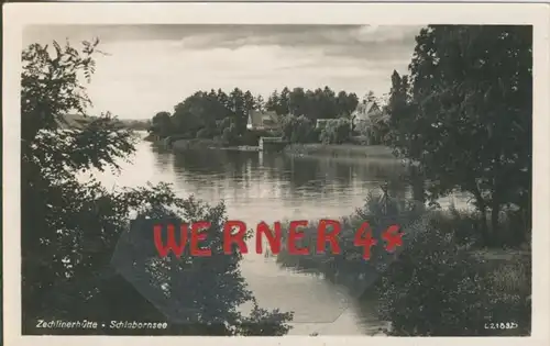 Zechlinerhütte v. 1957  Schlahornsee mit Teil Siedlung --  siehe Foto !!  (29209)