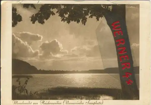 Neuwied v. 1932  Mondnacht am Haidenweiher  ()  --  siehe Foto !!  (29514)