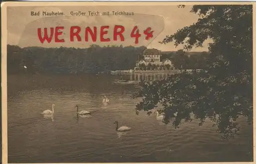 Bad Nauheim v. 1929  Großer Teich mit Teichhaus   ()  --  siehe Foto !!  (29570)