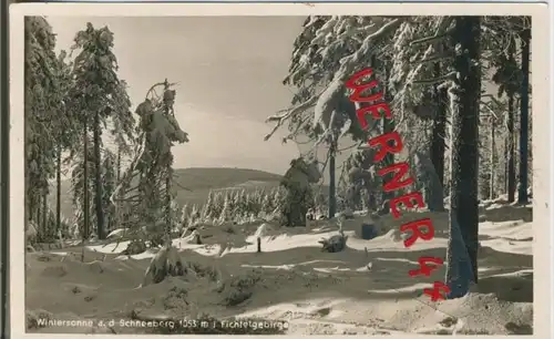 Schneeberg / Fichtelgebirge v. 1936 Winterlandschaft a.d.Burg Gaststätte Wunsiedel  ()  --  siehe Foto !!  (29576)