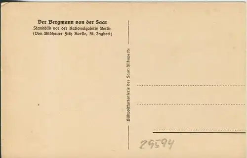 Der Bergmann von der Saarv. 1918  ()  --  siehe Foto !!  (29594)
