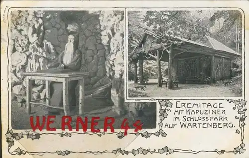 Geisingen v. 1916  Eremitage mit Kapuziner im Schloßpark auf Wartenberg  --  siehe Foto !!  (29600)