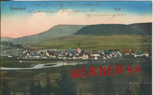 Geisingen v. 1916  Total Dorf-Ansicht --  siehe Foto !!  (29620)