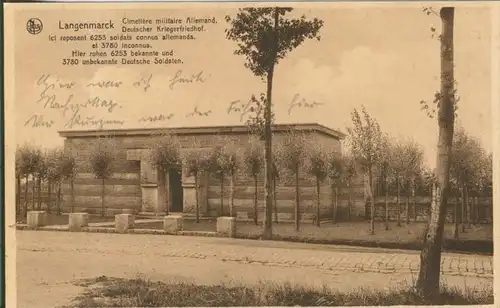 Langenmarck v. 1916 Deutscher Kriegsfriedhof -- siehe Foto !!  (29624)