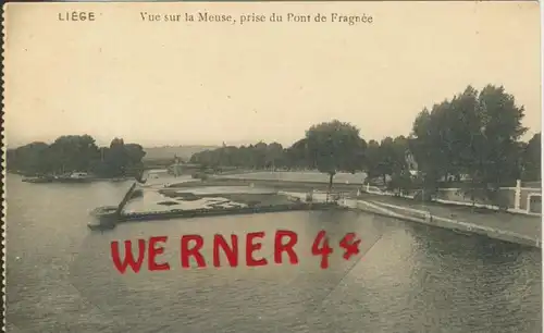 Liege v. 1920  Vue sur la Meuse, prise du Pont de Fragnee  -- siehe Foto !!  (29883)