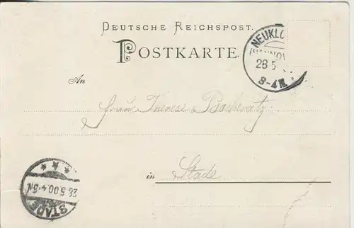 Gruss aus Neukloster v. 1900  Kurhotel Paterborn-Unterelbischen Eisenbahn -- siehe Foto !!  (29920)
