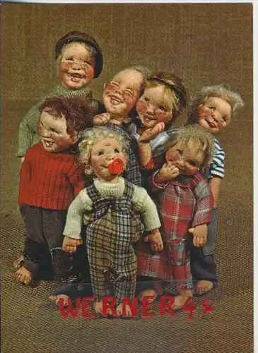 Einöde bei Villach v. 1972  Puppengruppe mit Baby  --  siehe Foto !!  (30536)