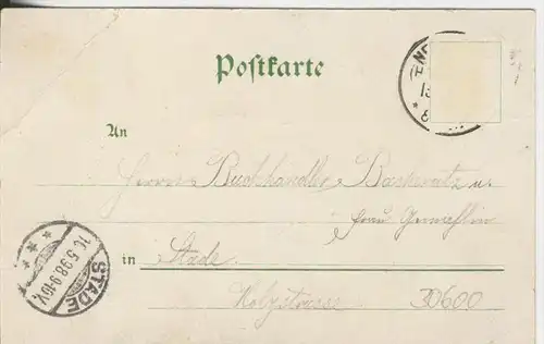 Gruss aus Hedendorf b. Neukloster v. 1898  Gasthaus "Zur Walhalla",Inh. J.Wohlers  --  siehe Foto !!  (30600)
