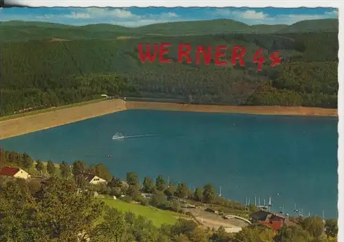 Sorpesee v. 1968  Blick auf den Staudamm  --  siehe Foto !!  (30728)