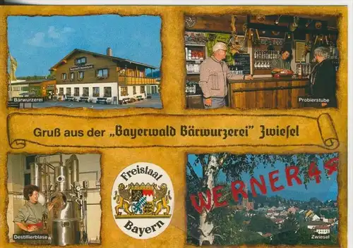 Zwiesel v. 1986  "Bayerwald Bärwurzerei"  --  siehe Foto !!  (30735)