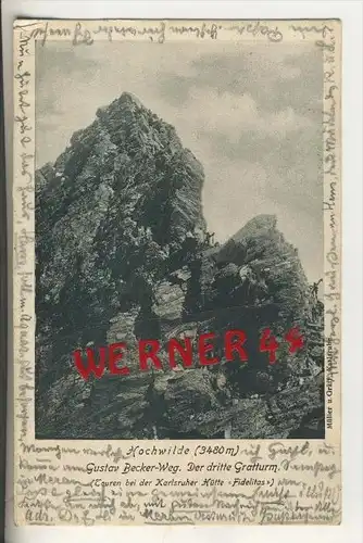Hochwilde v. 1910  Gustav Becker Weg,Der dritte Gratturm  (30883)