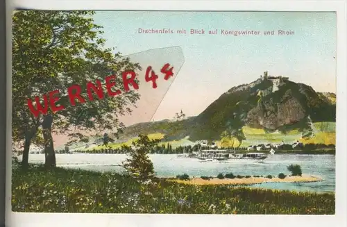 Königswinter v. 1918  Drachenfels mit Stadtansicht   (30989)