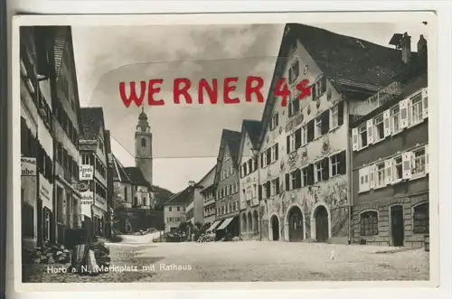 Horb a. N. v. 1939   Marktplatz,Geschäft Otto Kipp,Schuhgeschäft Jacob Epp,Wirtschaft zur Grube  (31021)