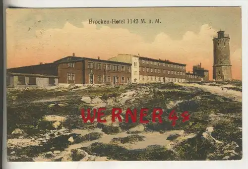 Brocken v. 1912  Das Brocken-Hotel mit Turm   (31040)
