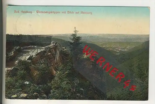 Bad Harzburg v. 1911  Winterbergsklippen mit Blick auf Harzburg (31067)