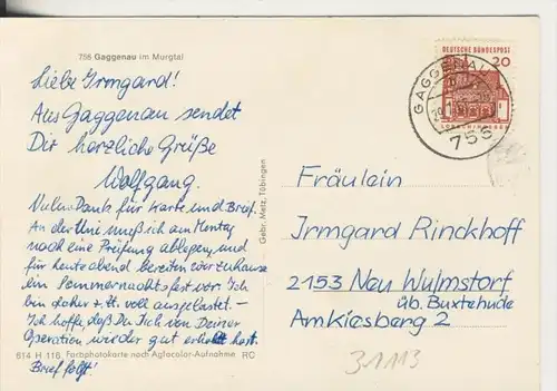 Gaggenau v. 1967  Teil-Stadt-Ansicht  (31113)