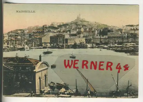 Marseille v. 1910  Teil-Stadt-Ansicht mit Hafen   (31488)