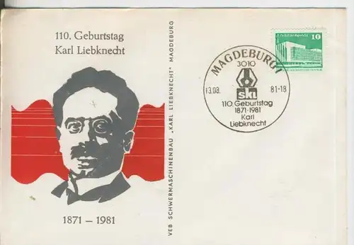 110. Geburtstag Karl Liebknecht v. 13.08.1981   (37000)