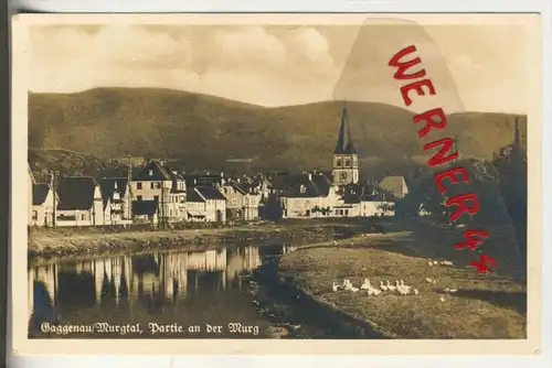 Gaggenau v. 1942  Partie an der Murg-Teil-Dorf-Ansicht    (31515)