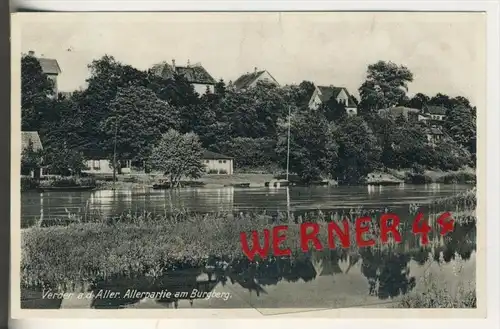 Verden v. 1938  Allerpartie am Burgberg mit Siedlung    (31560)