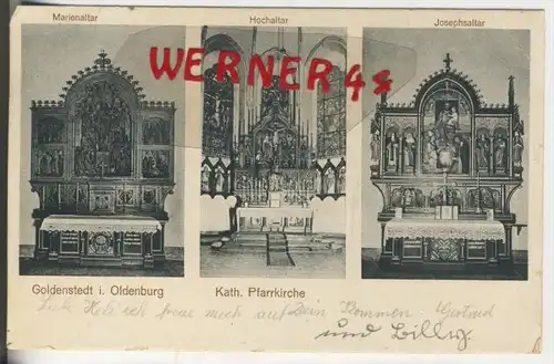 Goldenstedt i. Olb. v. 1936   Kath. Pfarrkirche--Marienaltar,Hochaltar,Josephaltar   (31575)