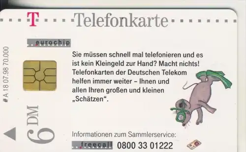 Telfonkarte chip 6 DM T Große und kleine Schätze ! (7)