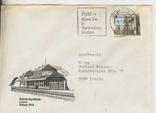 Lehrte v. 1967 Bahnhofsgebäude Lehrte, Erbaut 1844  (023Brief)