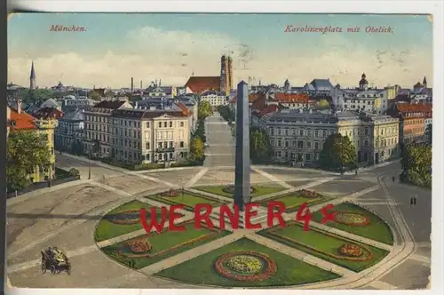 München v. 1916  Karolinenplatz mit Obelisk   (33537)